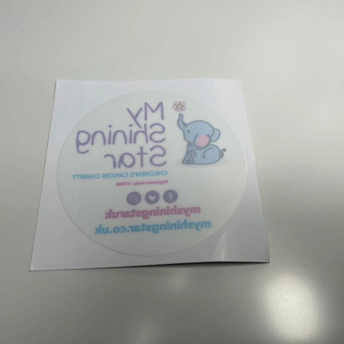 Charity Branded Car Window Sticker